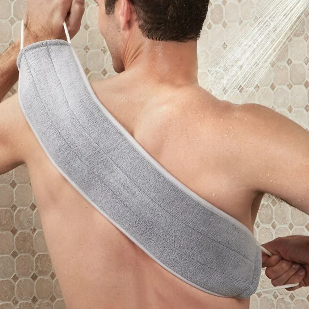 Norwex BacLock Microfiber Back Body Scrubber with Handles Graphite Gray 309091
